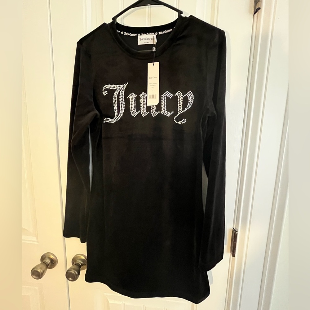 Juicy Couture Black Velour Mini Dress - Picture 2 of 4